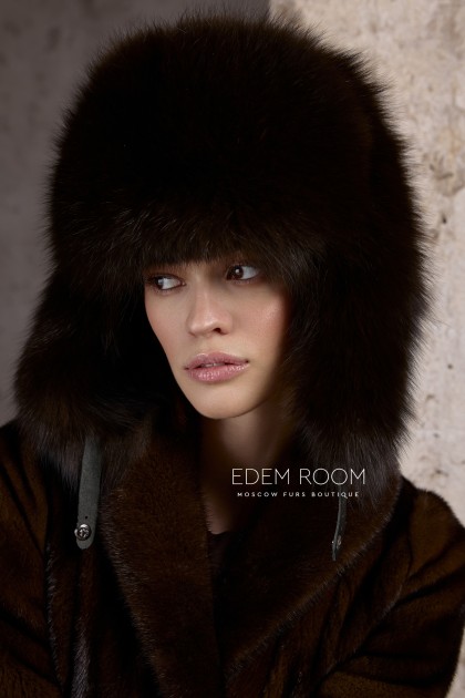 меховая шапка из лисы