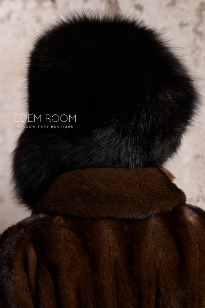 шапка ушанка из меха лисы