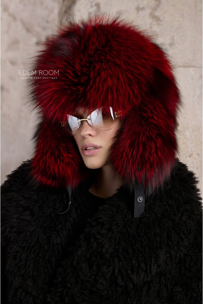  шапка ушанка из меха лисы