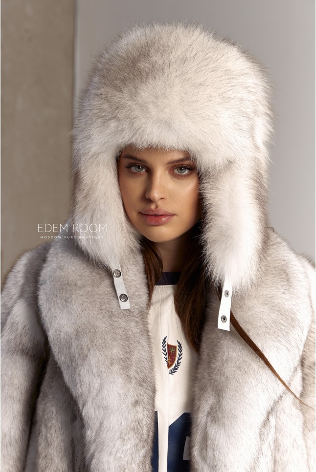 ушанка из меха песца