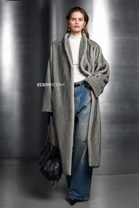 шуба - халат из эко норки