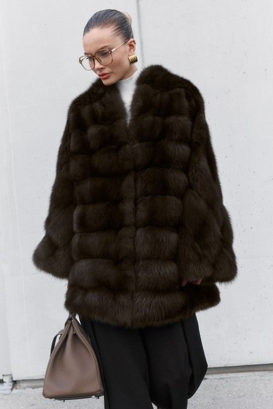 шуба из куницы под соболь