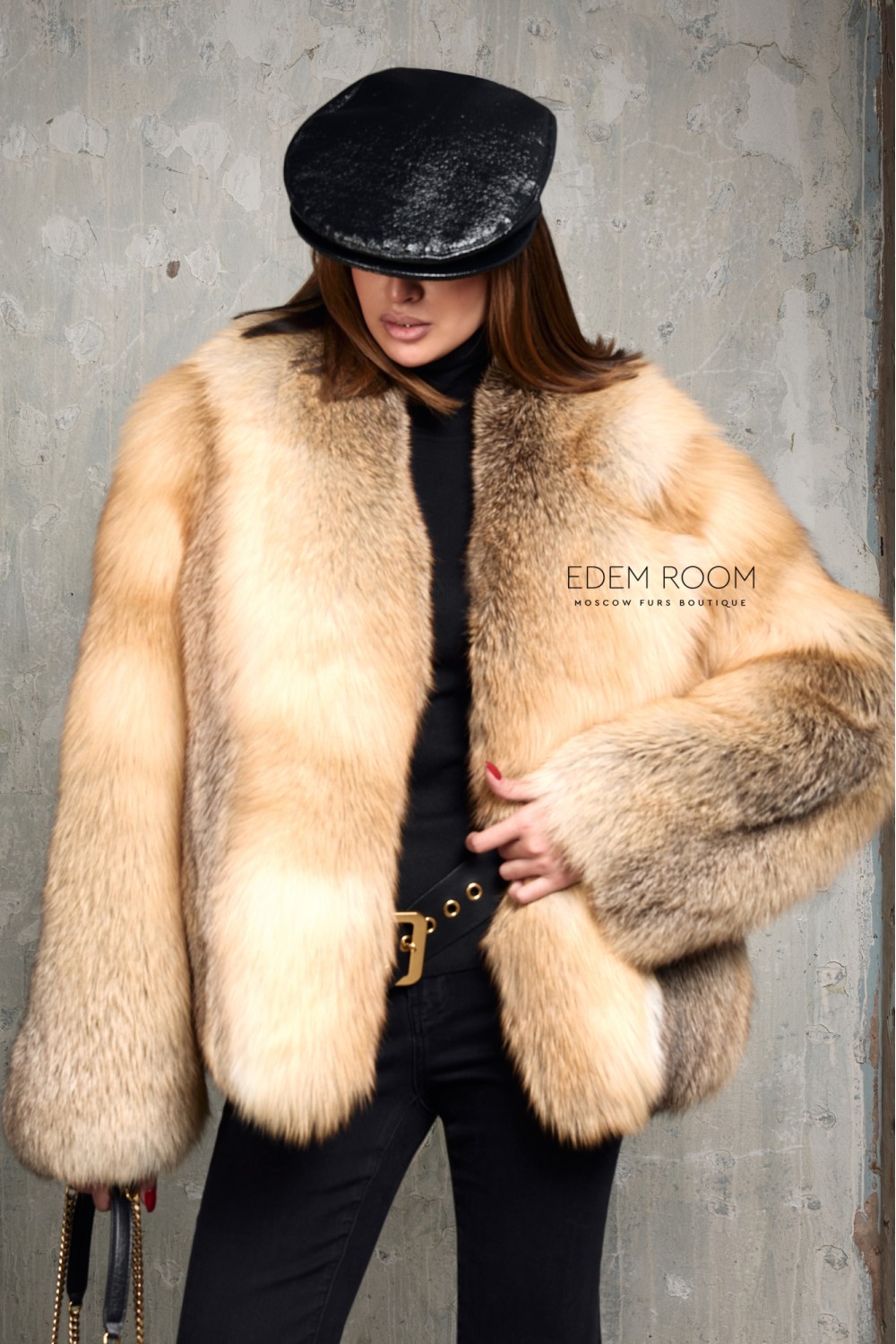 полушубок из финской лисы