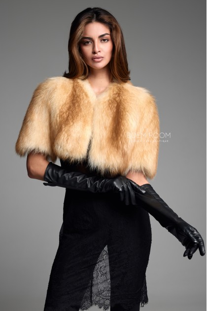 меховая накидка из лисы