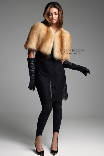 меховая накидка из лисы