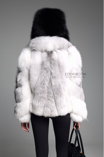 укороченная шуба из арктической лисы