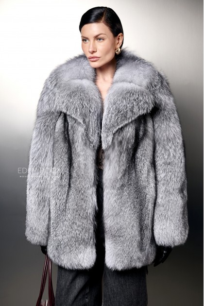 шуба из лисы с воротником