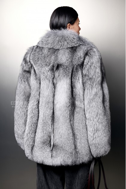 шуба из лисы с воротником