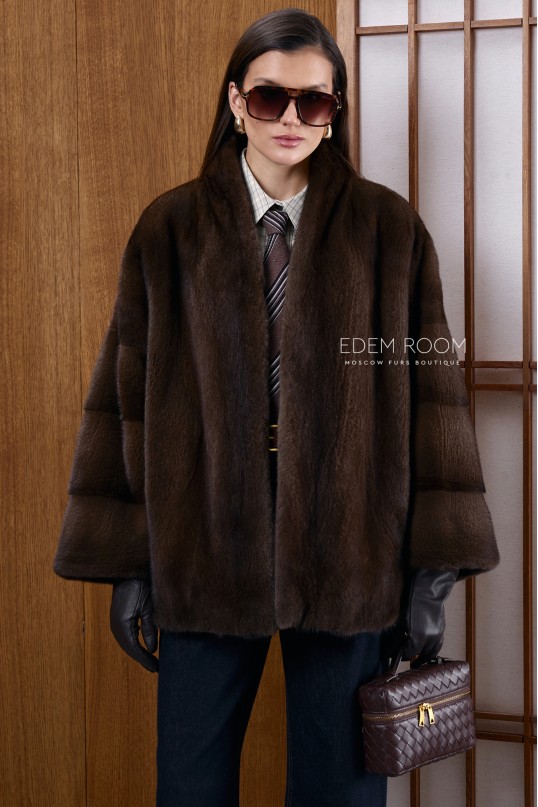 короткая норковая шуба без воротника
