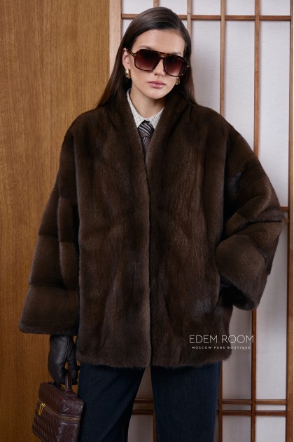 короткая норковая шуба без воротника