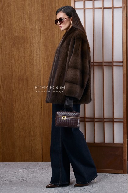 короткая норковая шуба без воротника