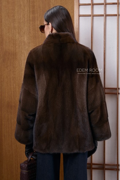 короткая норковая шуба без воротника