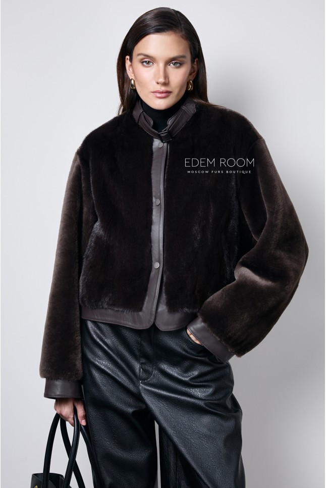 куртка - дублёнка из норки и мериноса