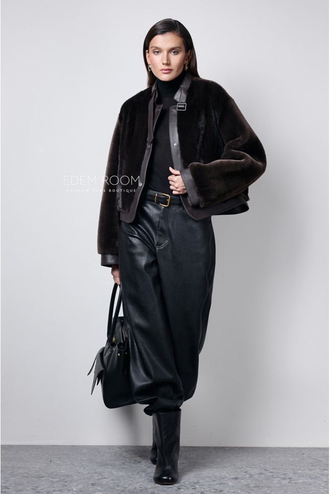 куртка - дублёнка из норки и мериноса