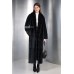 чёрное пальто - дублёнка с мехом норки