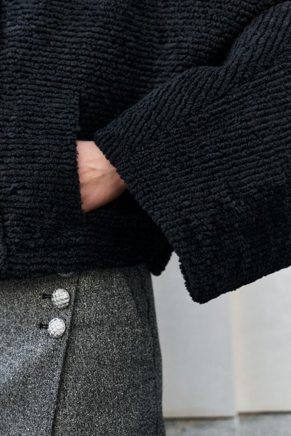 короткая куртка дублёнка из меха merino