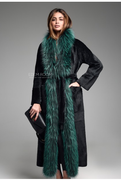 пальто - дублёнка из меха cortos