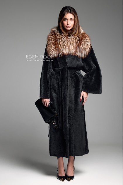 Итальянское пальто - дублёнка из меха - cortos