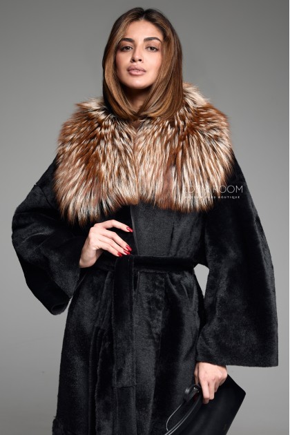 Итальянское пальто - дублёнка из меха - cortos