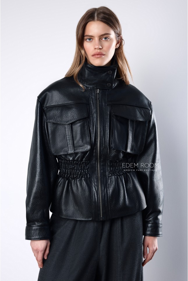 кожаная куртка приталенная