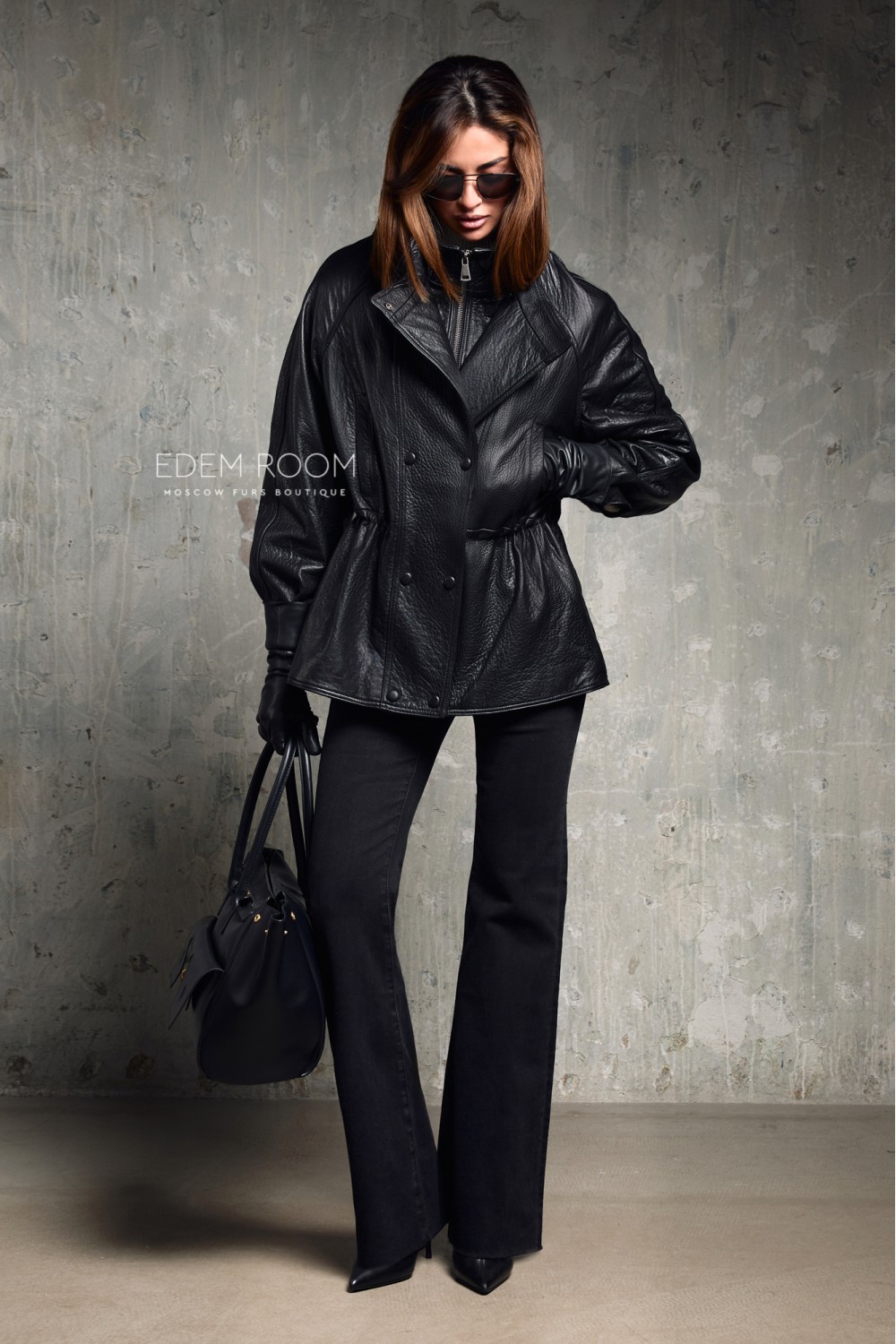 Удлинённая кожаная куртка