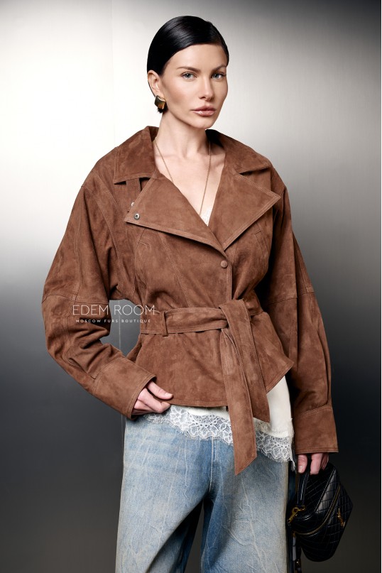 облегчённая куртка из замшевой кожи