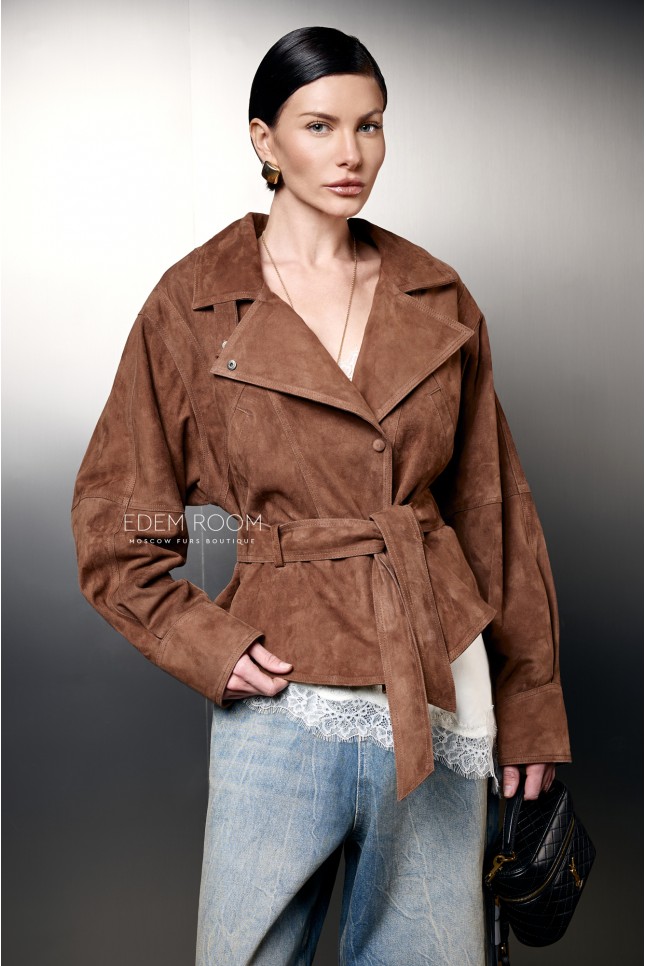 облегчённая куртка из замшевой кожи