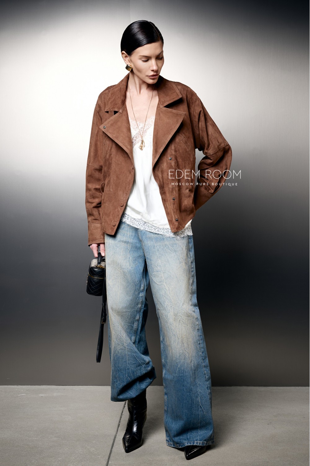 облегчённая куртка из замшевой кожи