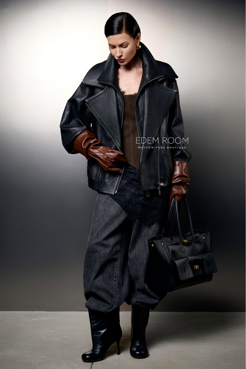 модная кожаная куртка