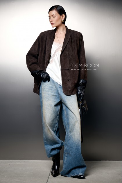 пиджак из испанкой замшевой кожи