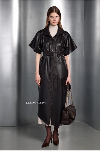 кожаный плащ рубашка