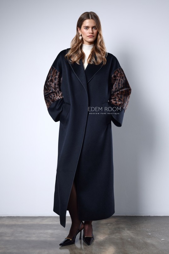 итальянское пальто с мехом пони