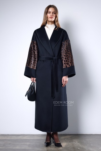 итальянское пальто с мехом пони