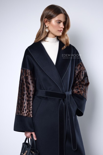 итальянское пальто с мехом пони