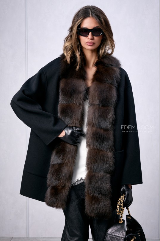 полупальто с мехом лисы