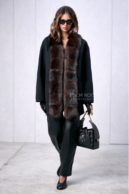 полупальто с мехом лисы