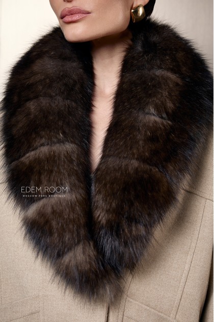 куртка - пальто с меховым воротником