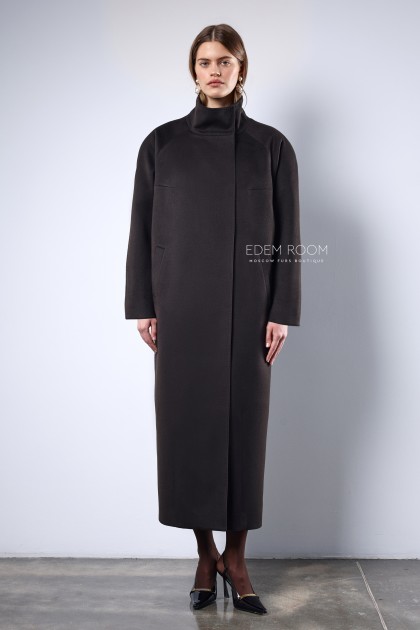 коричневое пальто из кашемира