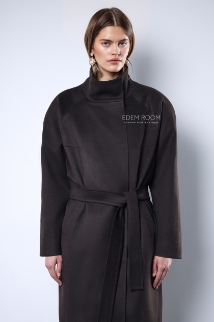 коричневое пальто из кашемира