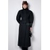 чёрное удлинённое пальто 
