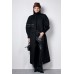 чёрное удлинённое пальто 