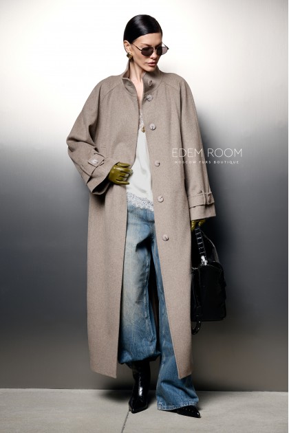 длинное пальто с поясом