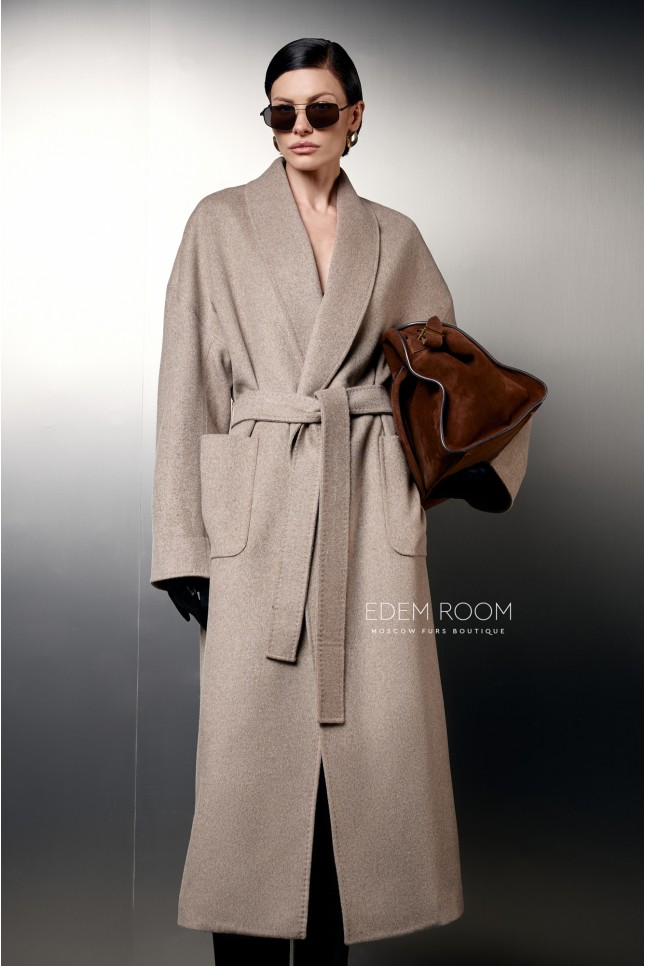 пальто  - халат с поясом