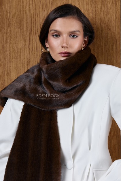 Длинный шарф из эко - норки
