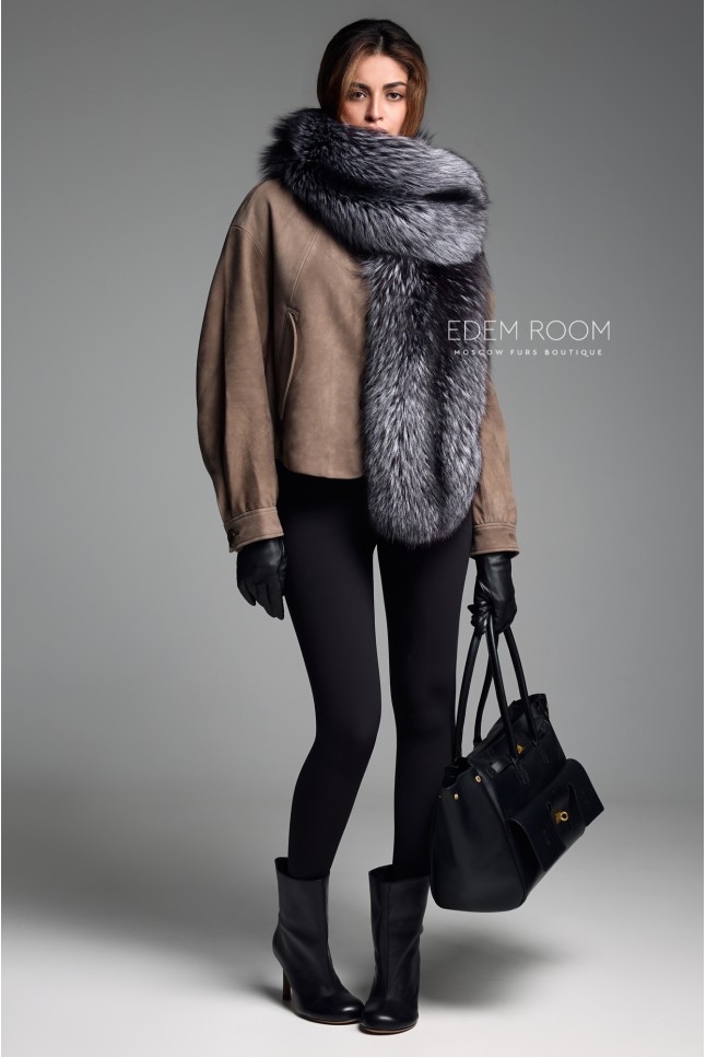 шарф -  воротник из чернобурой лисы