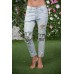 Укороченные джинсы со вставками