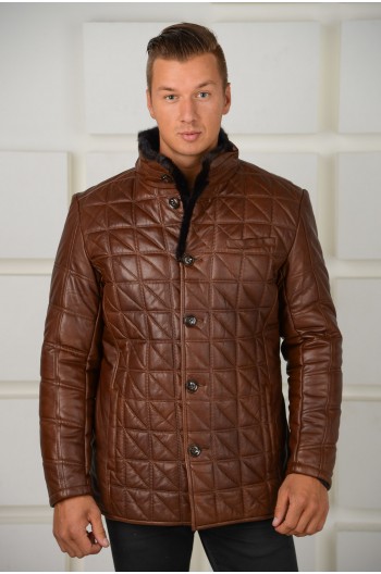 Модная зимняя куртка с мехом норки