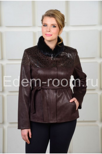 Укороченная  коричневая куртка