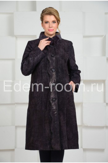 Удлинённое кожаное пальто для женщин