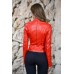 Красная куртка женская. Натуральная кожа